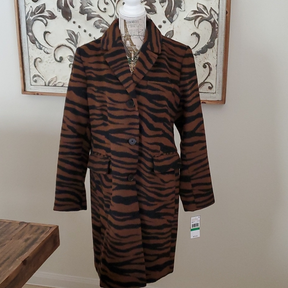 Michael Kors Zebra Print Walker Coat
